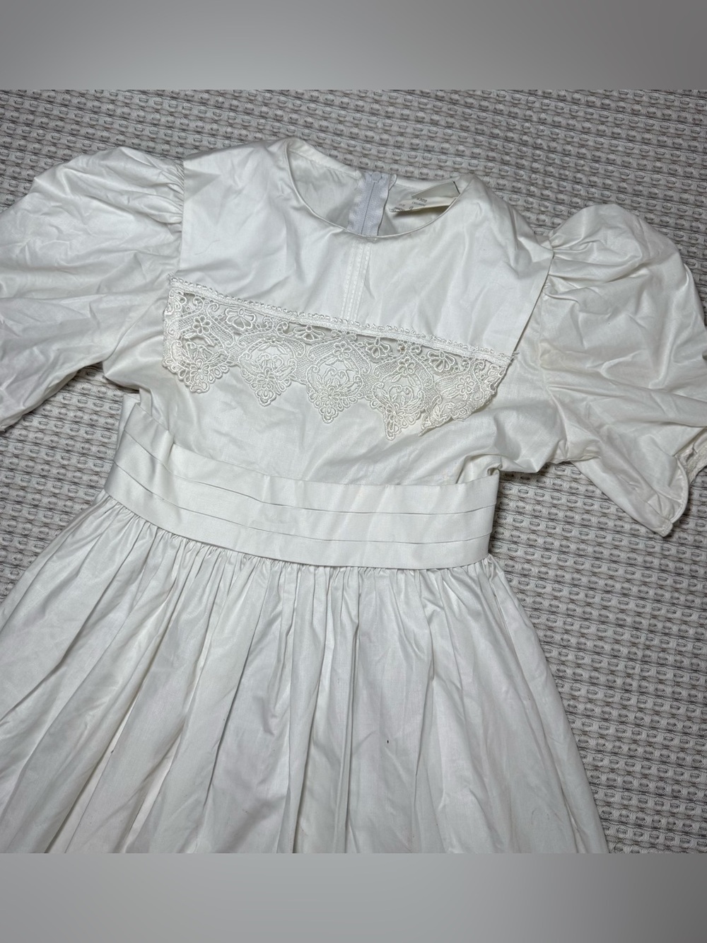 Ruth of Carolina vintage girls dress size 8 lace Cotton white sleeveless Cottage
